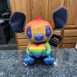 Disney Store Japan Stitch Plush Doll Disney Pride Collection Rainbow Color .  Brand New with Tag