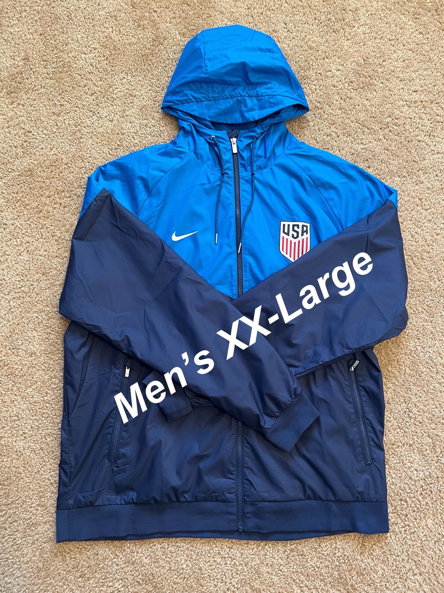 NIKE FC / USA USMNT Full-Zip ATHLETIC Soccer Jacket w/ Crest Badge / SIZE: Mens XX-Large XXL 2XL / Brand New w/o Tags!! / Blues