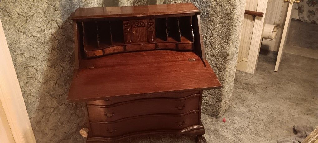 Antique drop front secretary