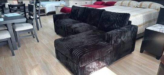 L shape sectional  sofa fur-like  jumbo corduroy
