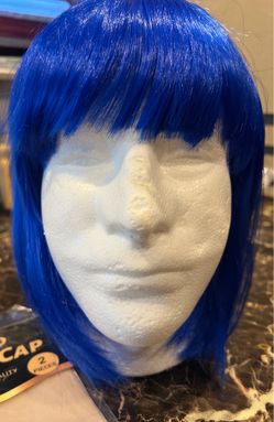 Short Bright Blue Pixie Cut Halloween Party Emotion Cosplay Wigs