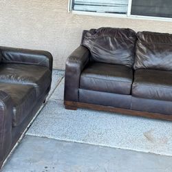 REAL LEATHER COUCH AND LOVE SEAT , DELIVERY INCLUDED