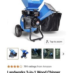 Landworks 3-in-1 Wood Chipper, Shredder, & Mulcher - 7HP Engine 3" Max Branch Diameter