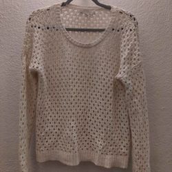 Crochet Open Knit Sweater Size Large
