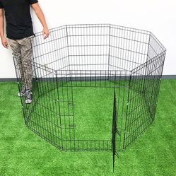 Brand New $49 Foldable 36” Tall x 24” Wide x 8-Panel Pet Playpen Dog Crate Metal Fence Exercise Cage 