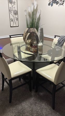 Glass dining table