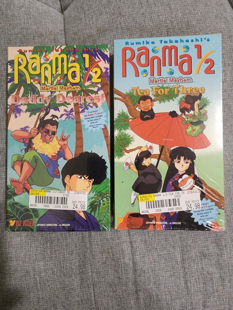 Set of 2 Ranma 1/2 The Movie VHS Tape Anime English Dubbed