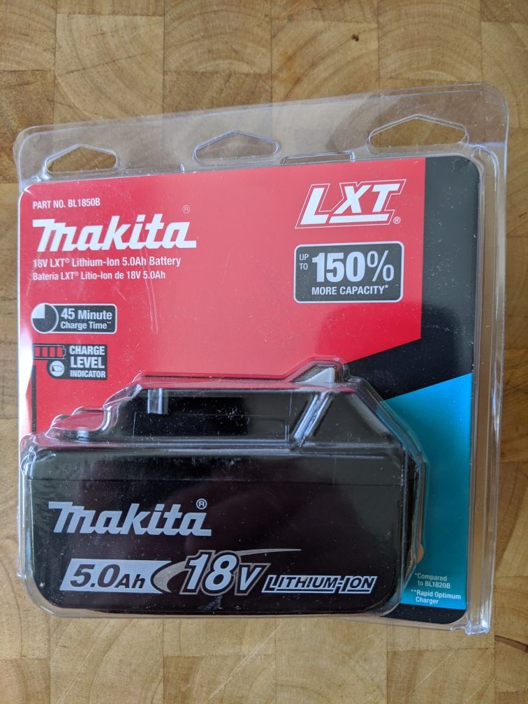 Makita 18v LXT 5.0Ah Battery (New)