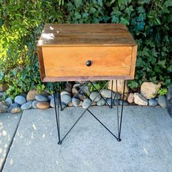 Nightstand Natural Wood Rustic One Large Drawer 18 3/4" W X 14 1/2" D X 25 1/2" T 