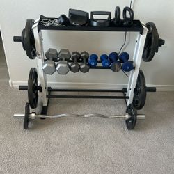 Peloton , 300lbs of Weights And Bench. 