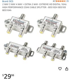 2 WAY 3 WAY 4 WAY + EXTRA 2 WAY- EXTREME HD DIGITAL 1GHz HIGH PERFORMANCE COAX CABLE SPLITTER - BDS102H BDS103 BDS104h