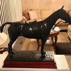 Ralph Lauren “Polo” Bronze Horse Sculpture – 27.6 lb Authentic Engraved Equestrian Statu