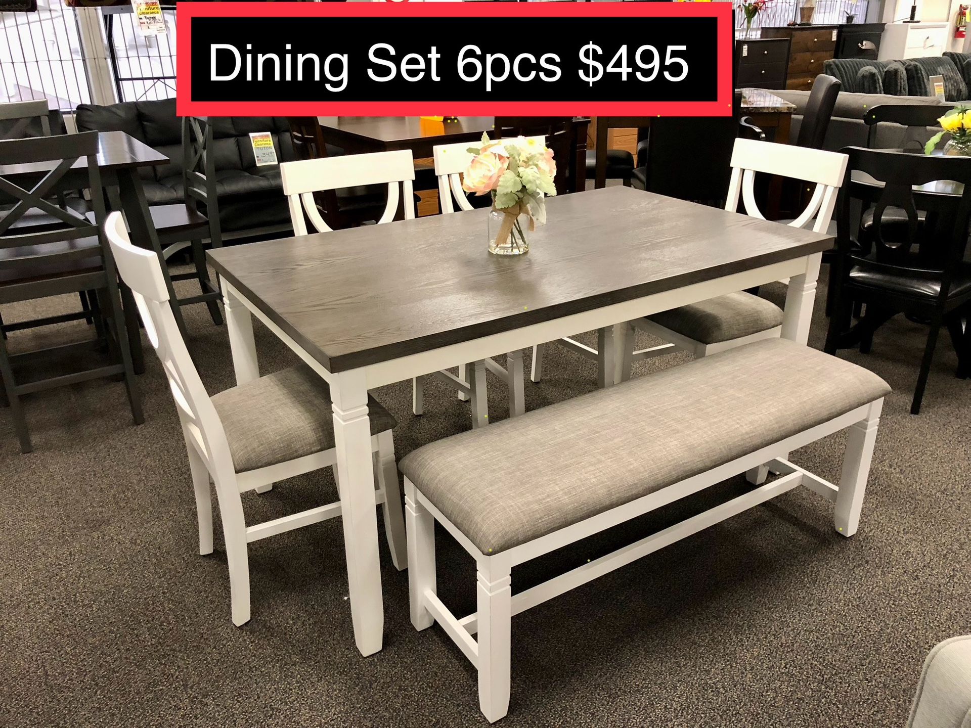 CLEARANCE SALE !!! New Solid Dining Table Set