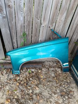 Vintage Teal Car Fender Panel
