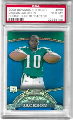 NFL 2008 Bowman Sterling Blue Refractor DeSean Jackson RC PSA 10  Eagles  (POP 25)