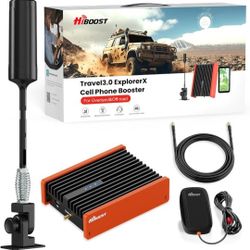 ☆ HiBoost Cell Phone Signal Booster for Overland and Off-road Vehicle | Boosts 5G & 4G LTE for All Carriers - Verizon, AT&T, T-Mobile & More | Folding