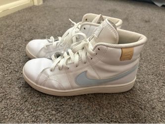 White and baby blue nike royales