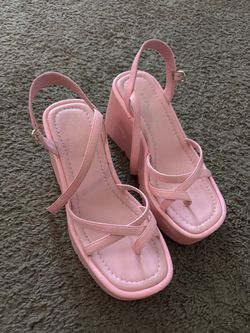 Pink platform heels