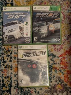 Need for speed pro street, shift, and shift 2 for Xbox 360 bundle