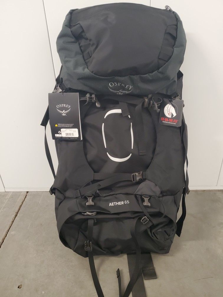 Brand New $320 OSPREY AETHER 65 MENS L/XL HIKING BACKPACK BACKPACKING ...