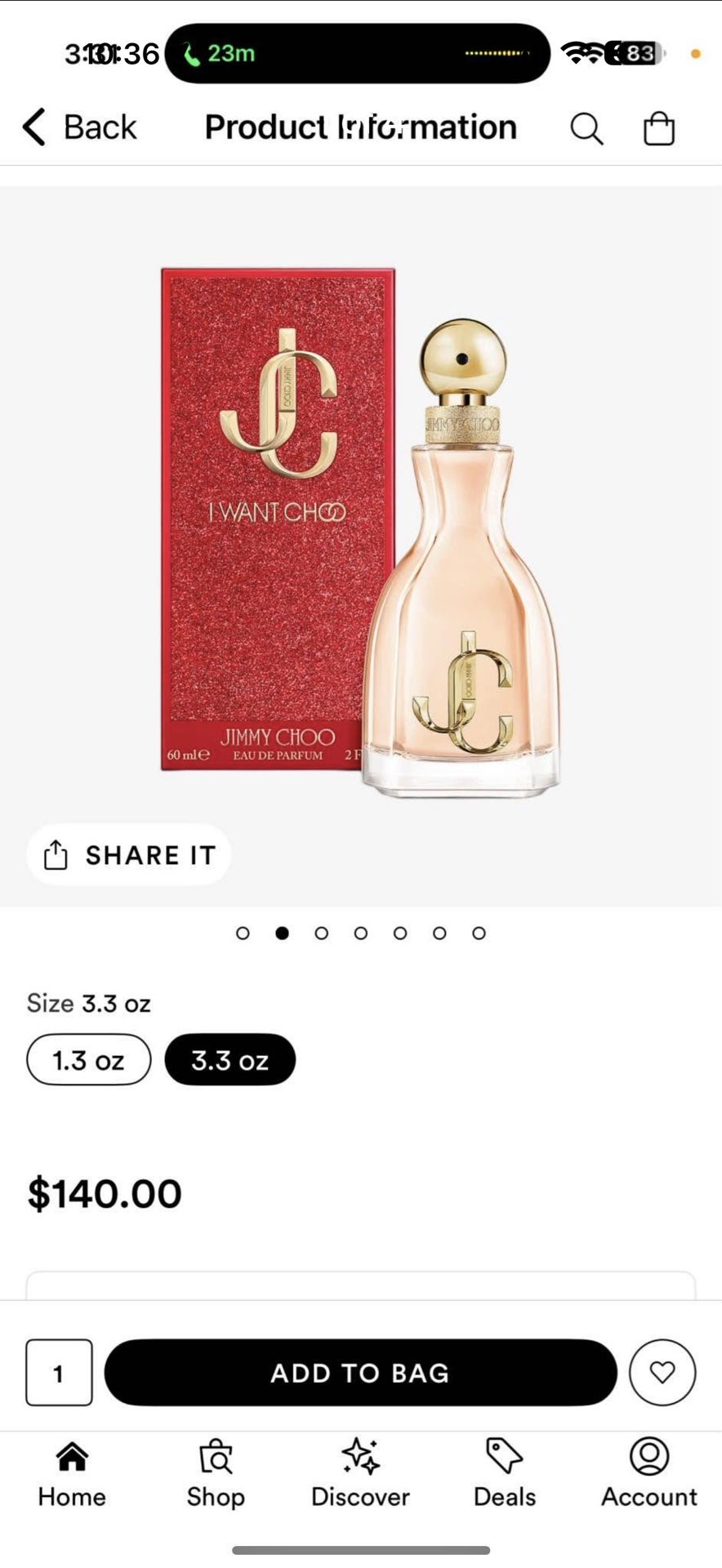 I want choo perfume Jimmy Choo