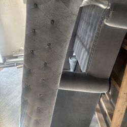 Huge Grey W/diamomds Bed frame For Queen/full Size 