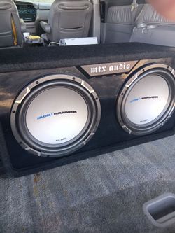 Two 12-in MTX jackhammer subwoofers in custom box