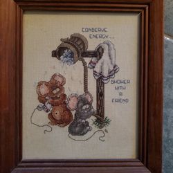 Conserve Energy, Shower With A Friend Needlepoint Picture