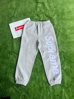 Grey Supreme Appliqué Sweatpants