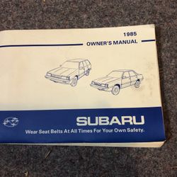 1985 Subaru Owners Manual