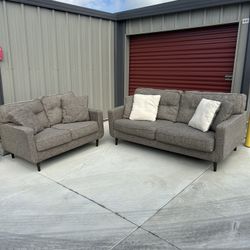 FREE DELIVERY&INSTALLATION Gray Couch+Loveseat Set