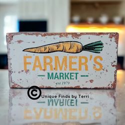 LAST ONE! Brand New! 12"x 6" Vintage-Style Farmers Market Sign