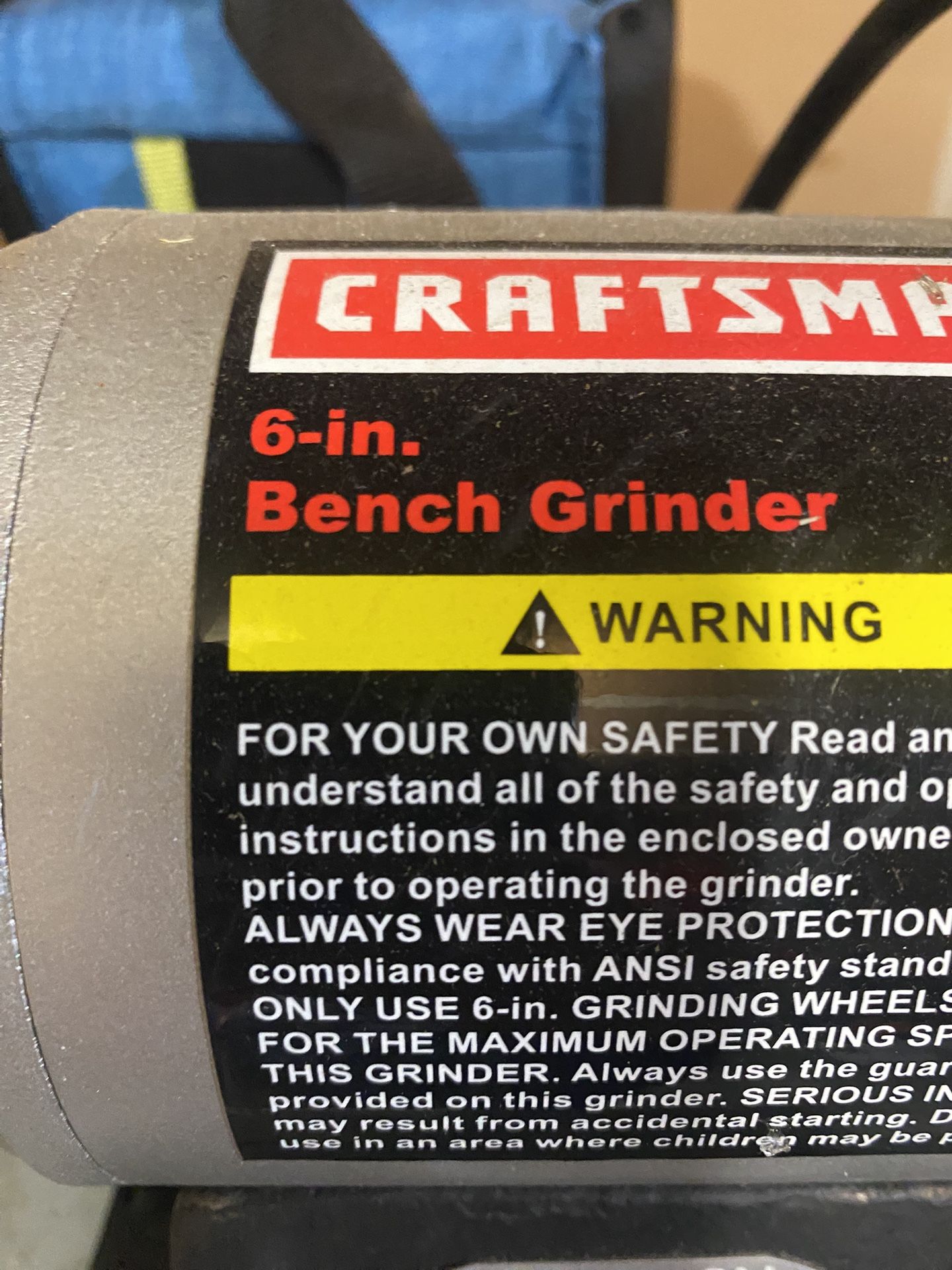 Craftsman 6 Inch Bench Grinder