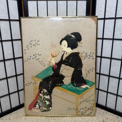 Asian Art Japanese Painting Bijinga