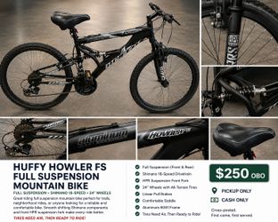 26" Hyper Hydroform FS Full Suspension Mountain Bike – $250