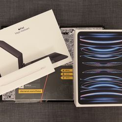11" M2 iPad Pro (2022) Bundle - Comes with Magic Keyboard, Apple Pencil, sleeve, free skins, and box