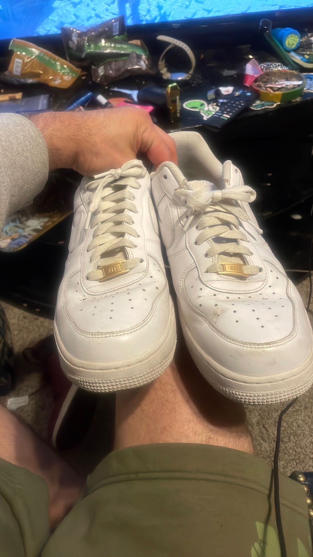 Size 11 All White Air Force Ones! $60
