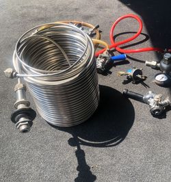 Draft beer cooling coil system