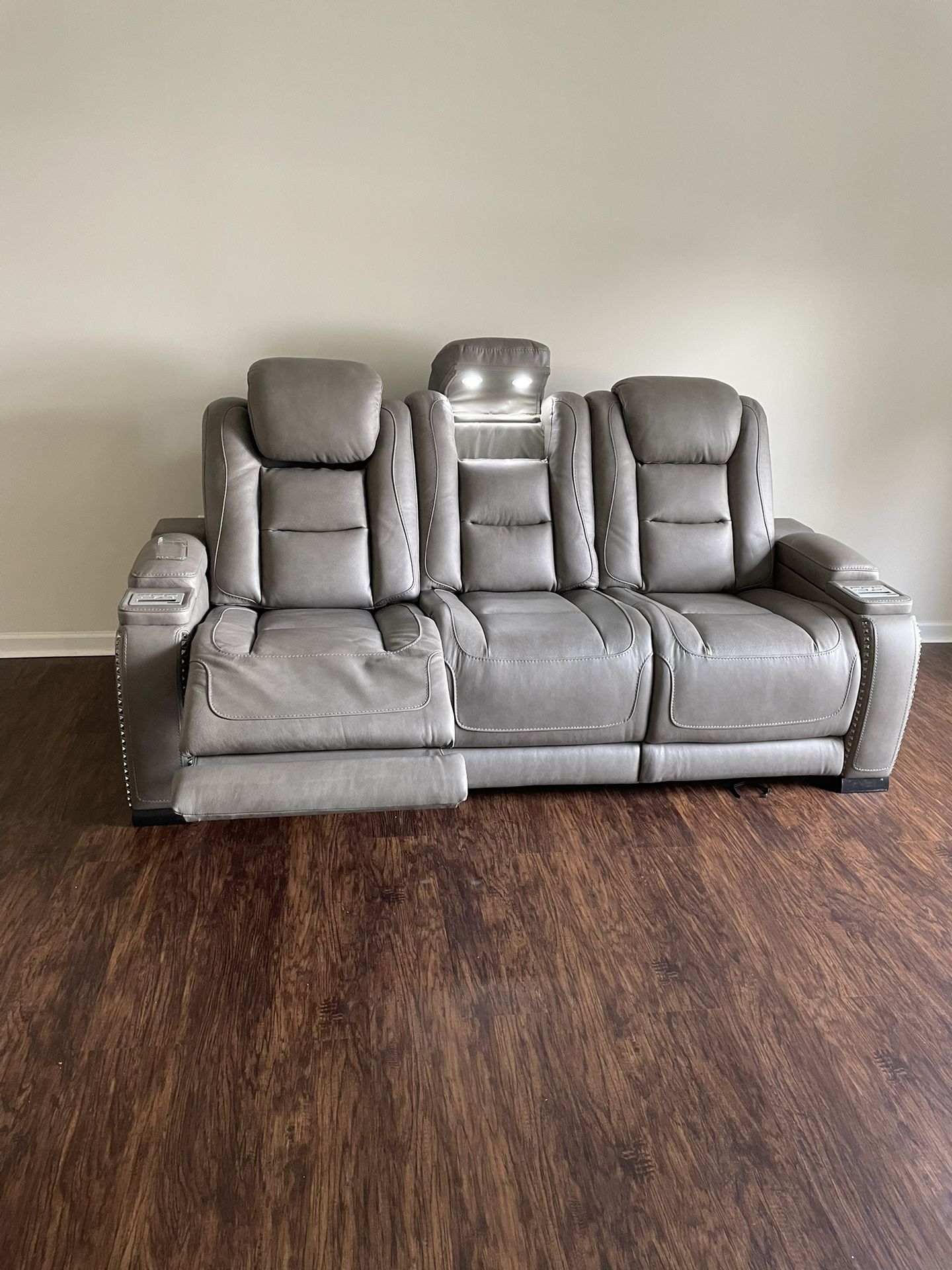Leather power recliner sofa - Ashley Furniture