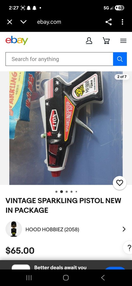 70s Vintage Sparkling Pistol 
