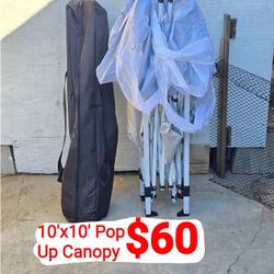 10x10ft Ez Pop-Up Tent, UPF50 + Sun Protection And Waterproof, Quick Opening And Portable Multi-purpose For Camping/ Garden/ Sports