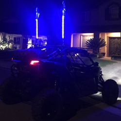 2X 4 Foot LED Color Changing Whips Yamaha Banshee Rhino YXZ Raptor Warrior Talon X3 Maverick Polaris RZR Turbo YFZ