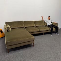 $1.950 · Unboxing: Winslow 4-Seat Left Chaise Sectional 🟢 Coriander Sage Green by Interior Define - 40% OFF