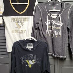3 Women’s Large Pittsburgh Penguins Shirts