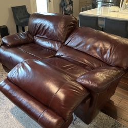 3 Piece Leather Sofa and Oversized chairs With Power Recliners