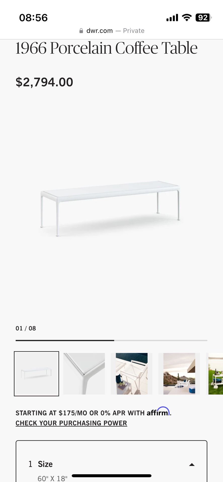 Vintage Richard Schultz 1966 Porcelain Coffee Table Patio Knoll DWR Herman Miller Eames Mcm Saarinen Noguchi USM