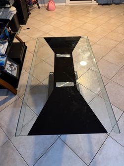 Glass and Black Coffee Table
