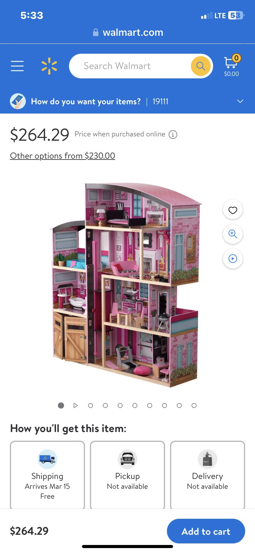 Unopened Kid Kraft Shimmer Mansion Doll House. (huge) 