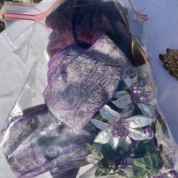 Christmas Decorations Ribbon, Putple Wine Bag, Craft Items