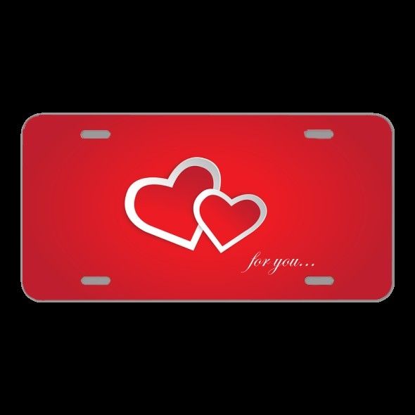License Plate Novelty Car Front Love You Red Valentine Love Design